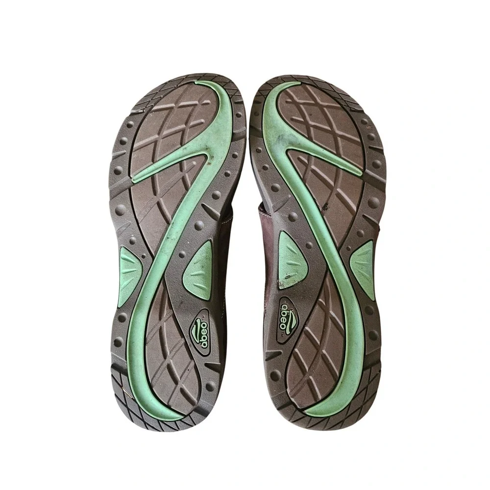 Abeo Balboa Orthotic Thong Sandals Women's 9.5 Brown Comfort Walking Flip Flops